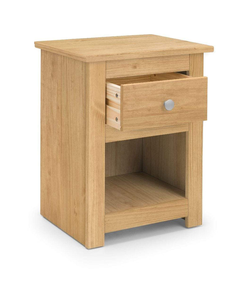 Julian Bowen Bedside Cabinet Radley Bedside - Waxed Pine Bed Kings