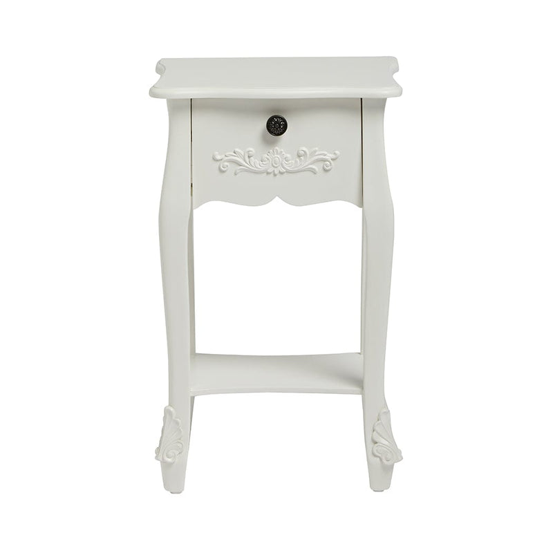 LPD Bedside Cabinet Antoinette 1 Drawer Night Stand White Bed Kings