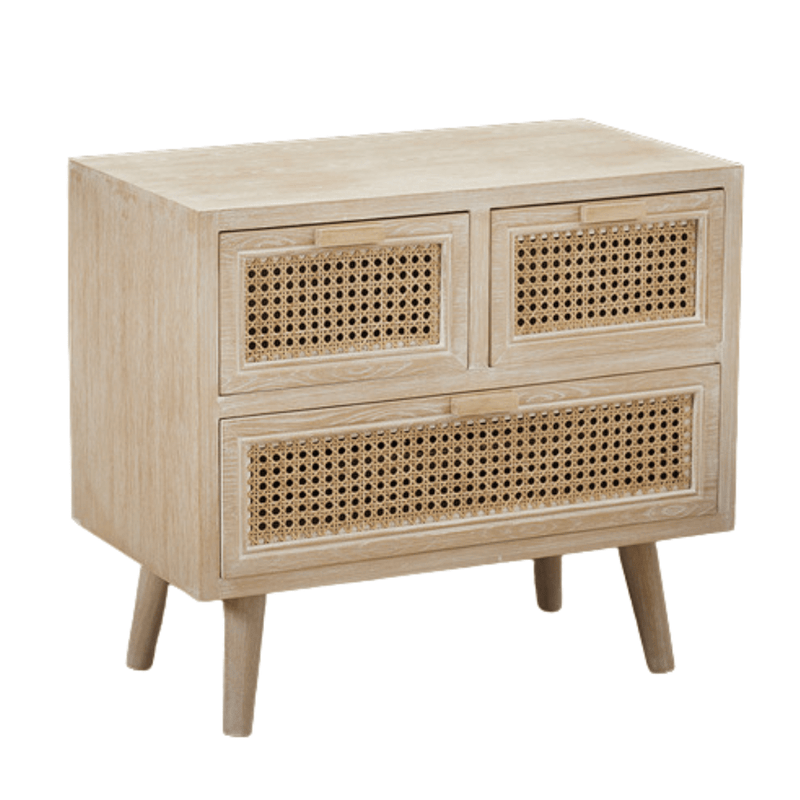 LPD Bedside Cabinet Toulouse 3 Drawer Cabinet Bed Kings