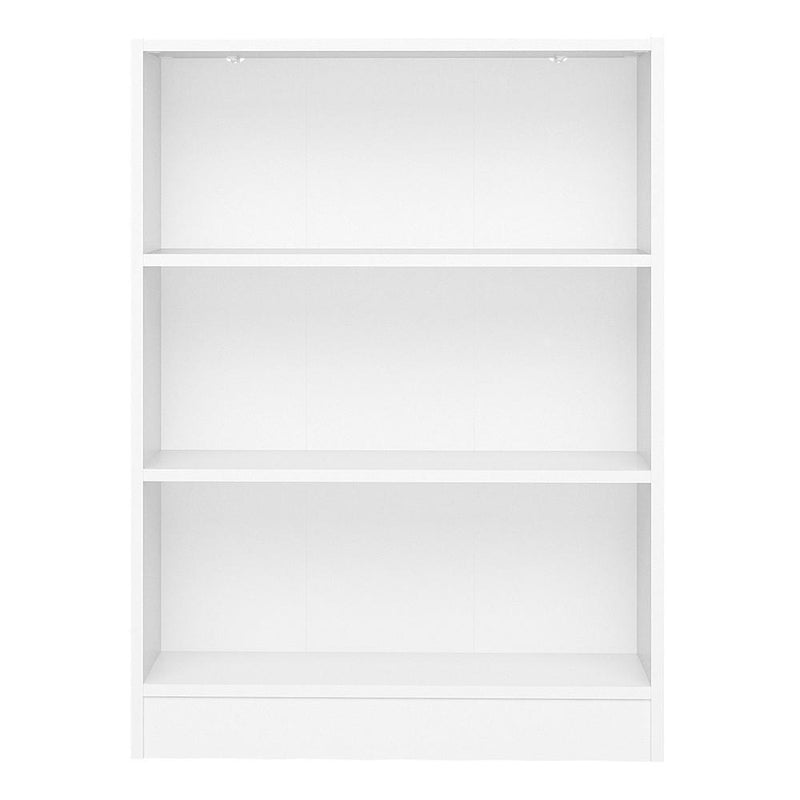 FTG Bookcase Basic Low Wide Bookcase (2 Shelves) in White Bed Kings