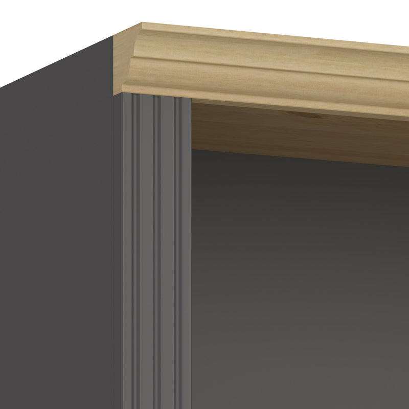 FTG Bookcase Nola 4 Shelf bookcase Black & Pine Bed Kings