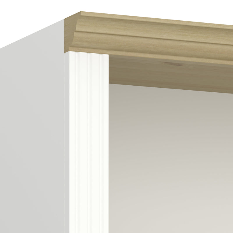FTG Bookcase Nola 4 Shelf Bookcase White & Pine Bed Kings