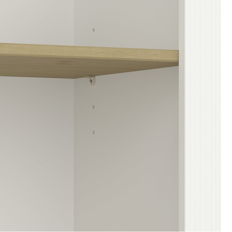 FTG Bookcase Nola 4 Shelf Bookcase White & Pine Bed Kings
