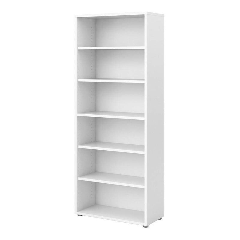 FTG Bookcase Prima Bookcase 5 Shelves in White Bed Kings