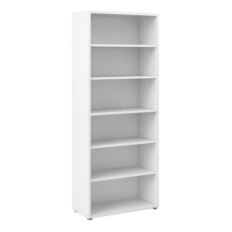 FTG Bookcase Prima Bookcase 5 Shelves in White Bed Kings
