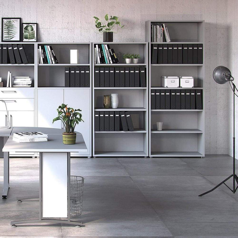 FTG Bookcase Prima Bookcase 5 Shelves in White Bed Kings