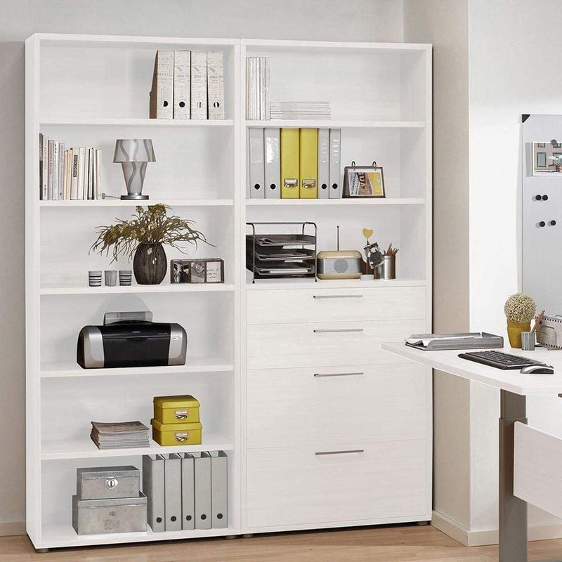 FTG Bookcase Prima Bookcase 5 Shelves in White Bed Kings