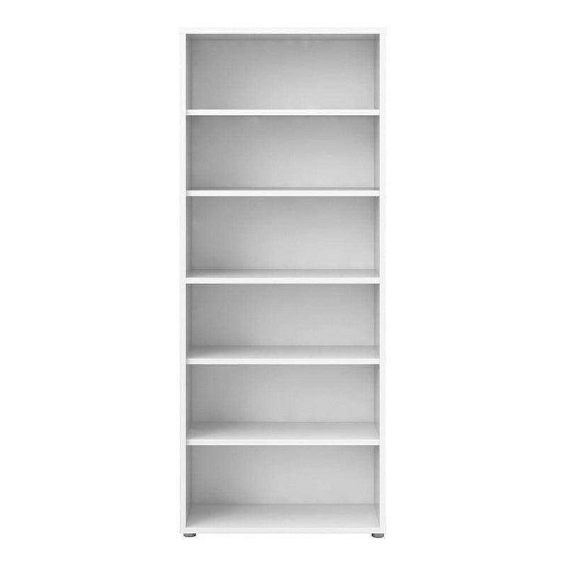 FTG Bookcase Prima Bookcase 5 Shelves in White Bed Kings