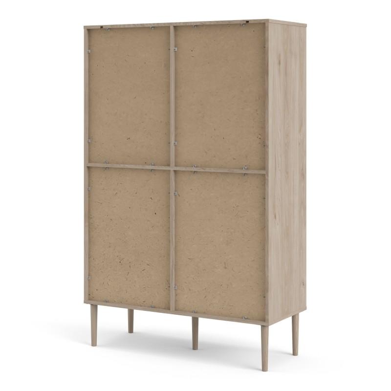 FTG Bookcase Rome Bookcase 2 Doors + 4 Drawers in Jackson Hickory Oak with Matt Black Bed Kings