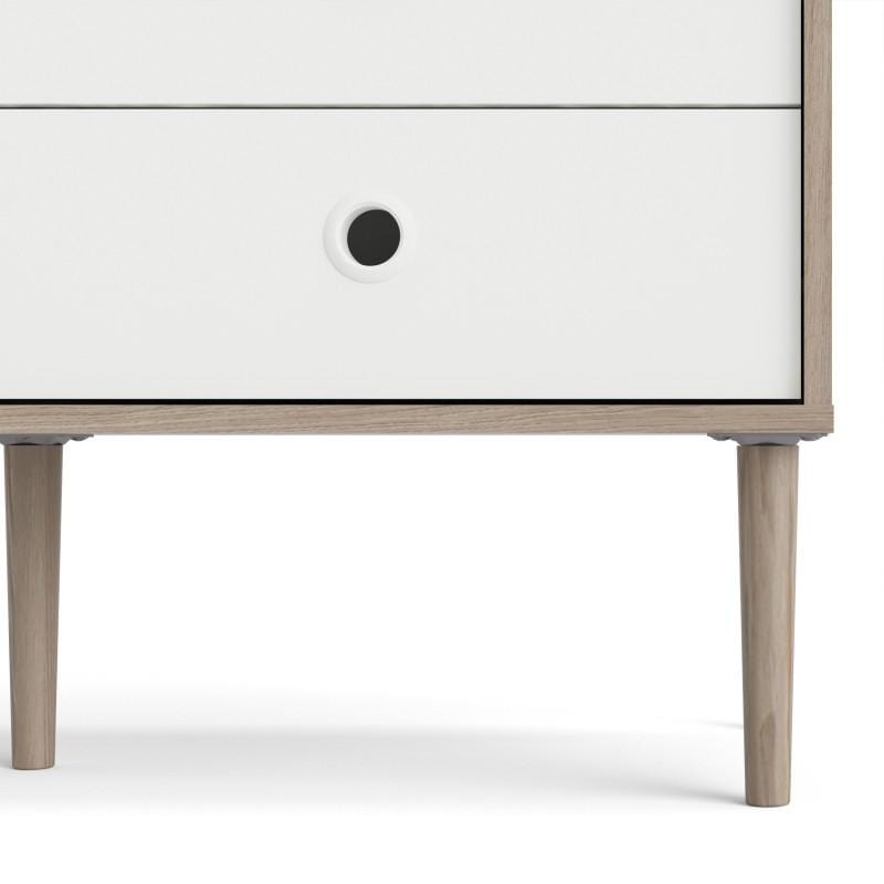 FTG Bookcase Rome Bookcase 2 Doors + 4 Drawers in Jackson Hickory Oak with Matt White Bed Kings