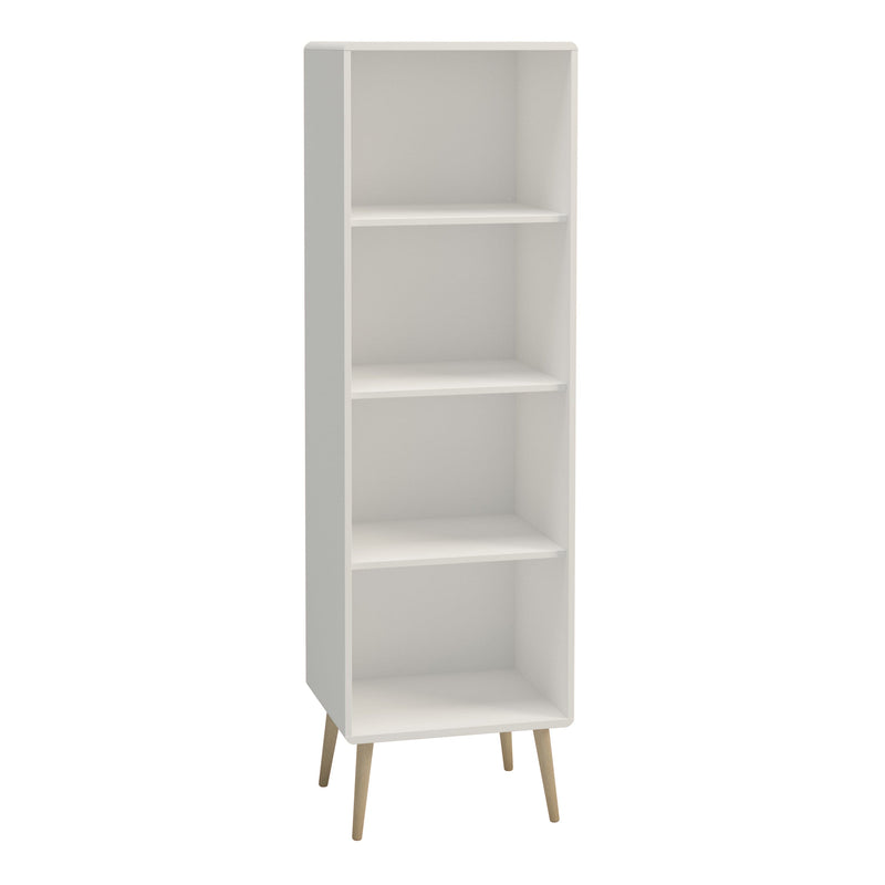 FTG Bookcase Softline Narrow Bookcase Off White Bed Kings
