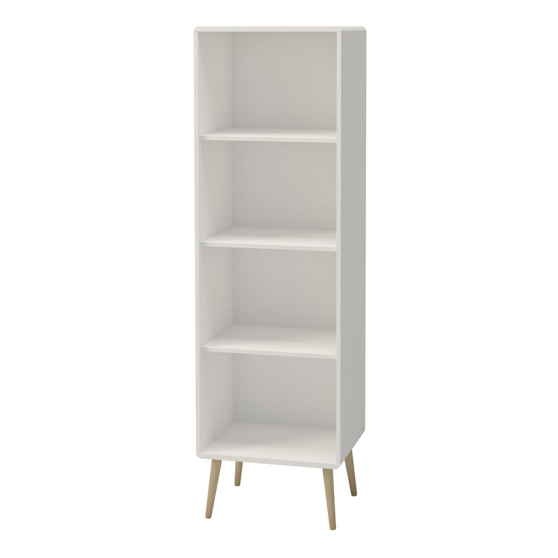 FTG Bookcase Softline Narrow Bookcase Off White Bed Kings