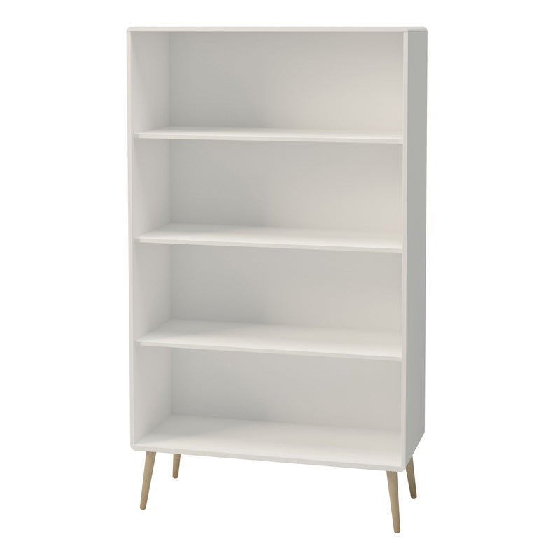 FTG Bookcase Softline Wide Bookcase Off White Bed Kings