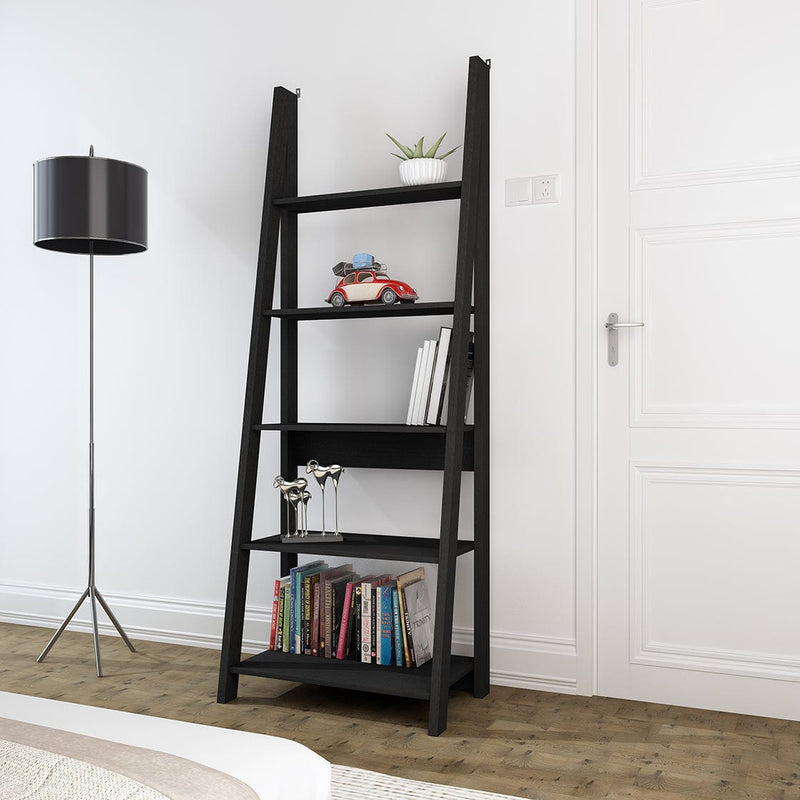 LPD Bookcase Tiva Ladder Bookcase Black Bed Kings