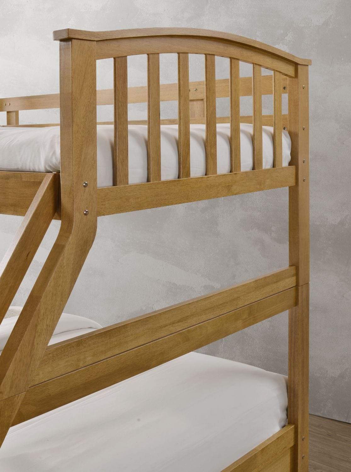 Artisan Bed Company Bunk Bed Archie Triple Bunk Bed Includes 2 X Drawers- Oak Bed Kings