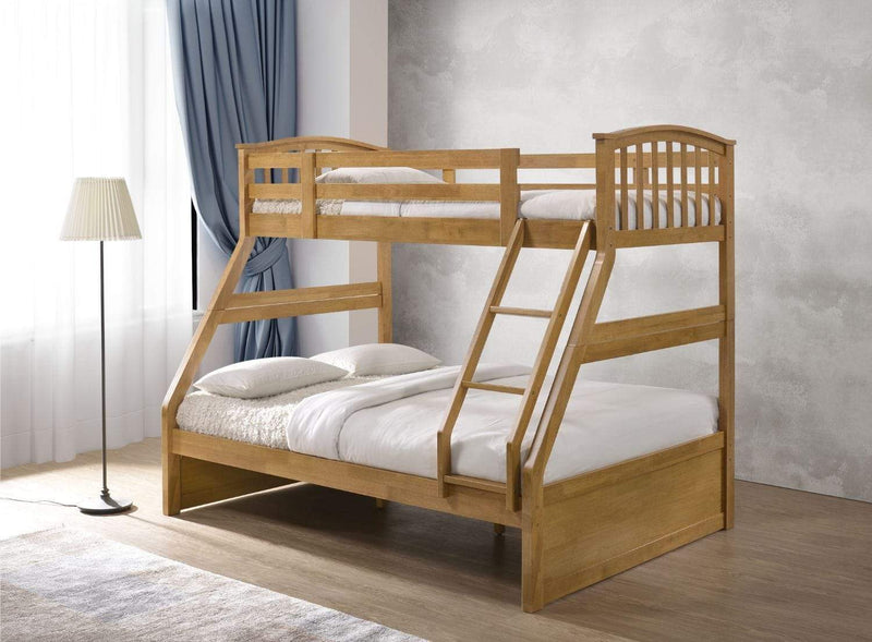 Artisan Bed Company Bunk Bed Archie Triple Bunk Bed Includes 2 X Drawers- Oak Bed Kings