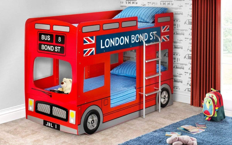 Julian Bowen Bunk Bed London Bus Bunk Bed - Personalised with your child's name Bed Kings