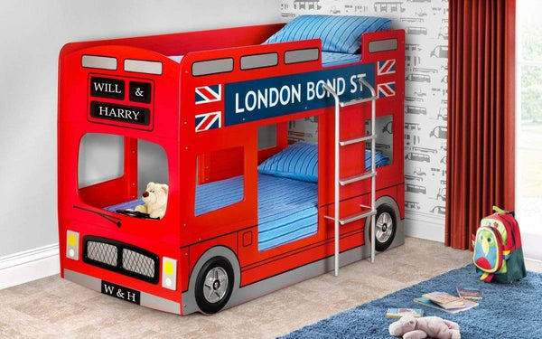 Julian Bowen Bunk Bed London Bus Bunk Bed - Personalised with your child's name Bed Kings
