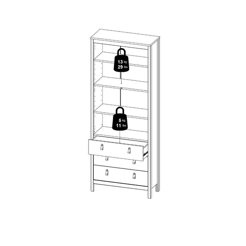 FTG Cabinet Barcelona China Cabinet 2 Doors W/Glass + 3 Drawers In Matt Black Bed Kings