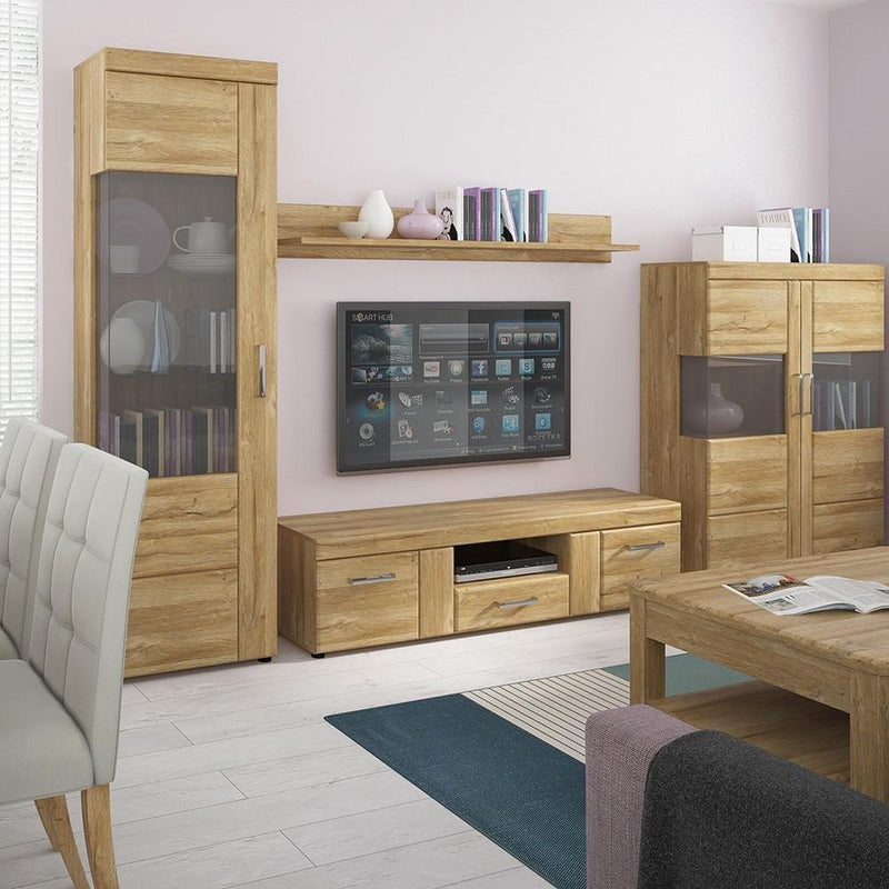 FTG Cabinet Cortina Tall glazed display cabinet (LH) Grandson Oak Bed Kings