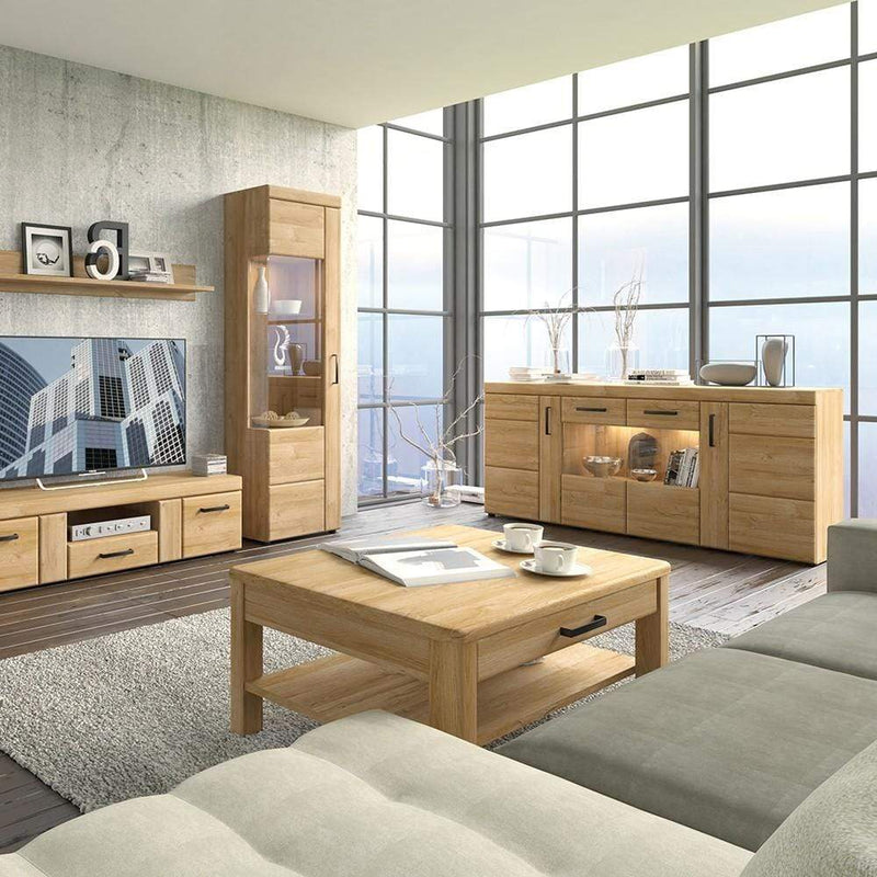 FTG Cabinet Cortina Tall glazed display cabinet (LH) Grandson Oak Bed Kings