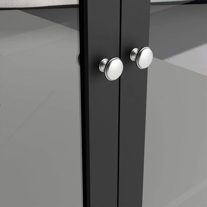 FTG Cabinet Madrid China Cabinet 2 Doors W/Glass + 3 Drawers In Matt Black Bed Kings