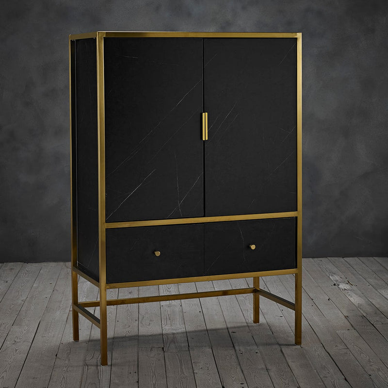 LPD Cabinet Monaco Drinks Cabinet Black Bed Kings