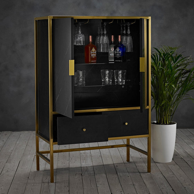 LPD Cabinet Monaco Drinks Cabinet Black Bed Kings