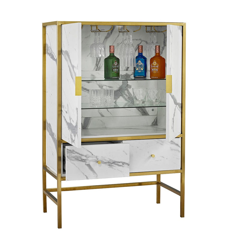 LPD Cabinet Monaco Drinks Cabinet White Bed Kings