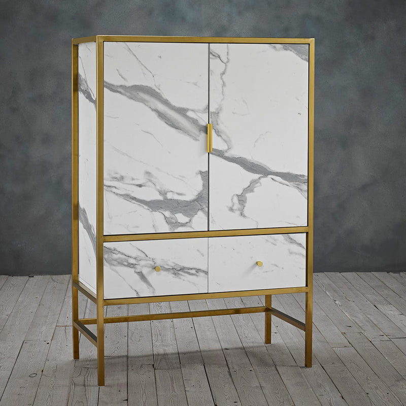 LPD Cabinet Monaco Drinks Cabinet White Bed Kings