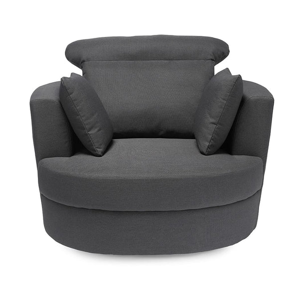 LPD Chair Bliss Large Swivel Chair Grey Bed Kings