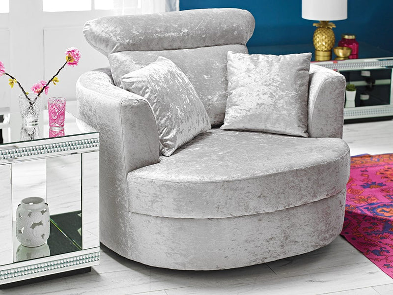 LPD Chair Bliss Large Swivel Silver Bed Kings