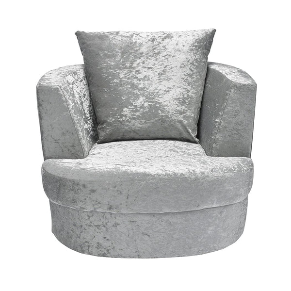 LPD Chair Bliss Small Swivel Chair Silver Bed Kings