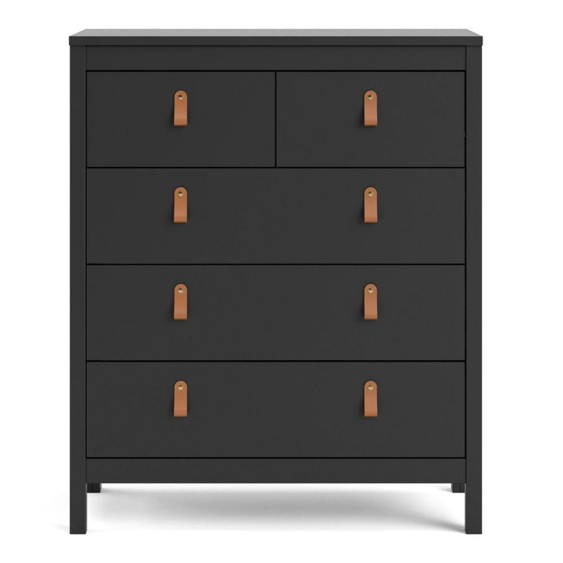 FTG Chest Of Drawers Barcelona Chest 3+2 Drawers In Matt Black Bed Kings