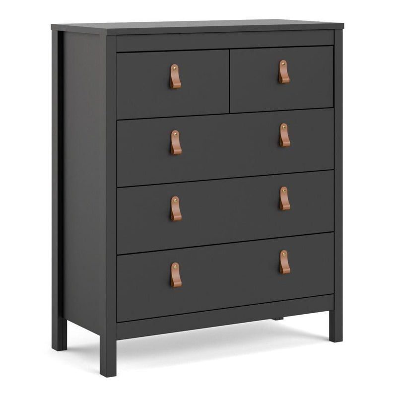 FTG Chest Of Drawers Barcelona Chest 3+2 Drawers In Matt Black Bed Kings