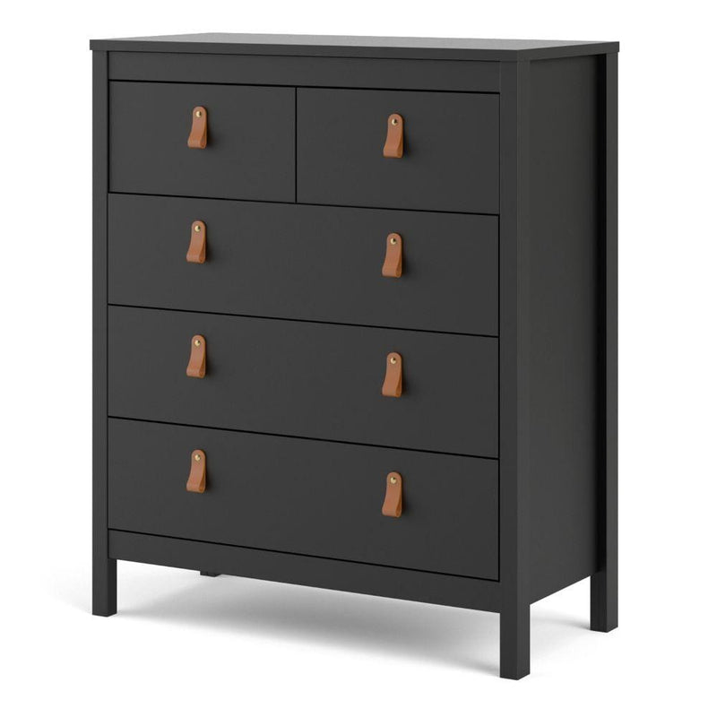 FTG Chest Of Drawers Barcelona Chest 3+2 Drawers In Matt Black Bed Kings