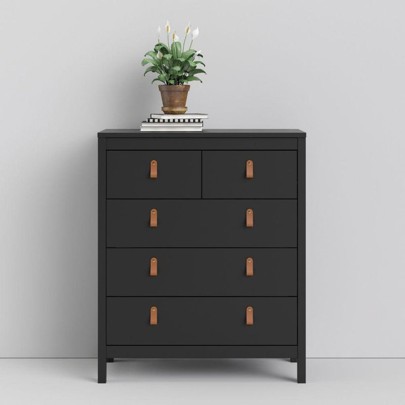 FTG Chest Of Drawers Barcelona Chest 3+2 Drawers In Matt Black Bed Kings