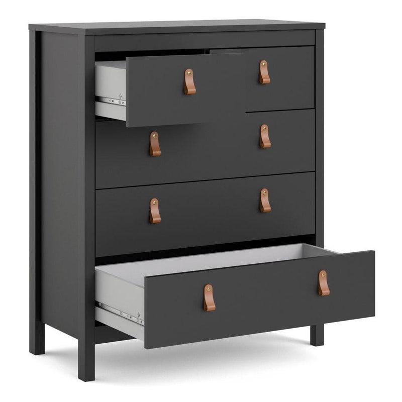 FTG Chest Of Drawers Barcelona Chest 3+2 Drawers In Matt Black Bed Kings