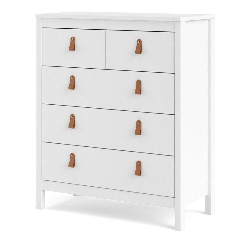 FTG Chest Of Drawers Barcelona Chest 3+2 Drawers In White Bed Kings