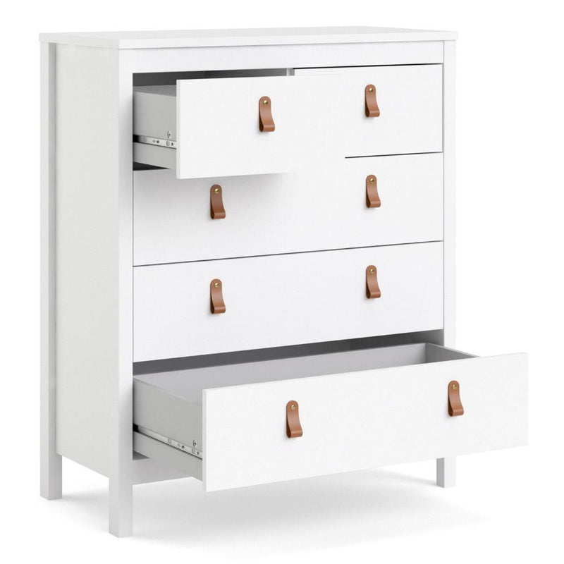 FTG Chest Of Drawers Barcelona Chest 3+2 Drawers In White Bed Kings