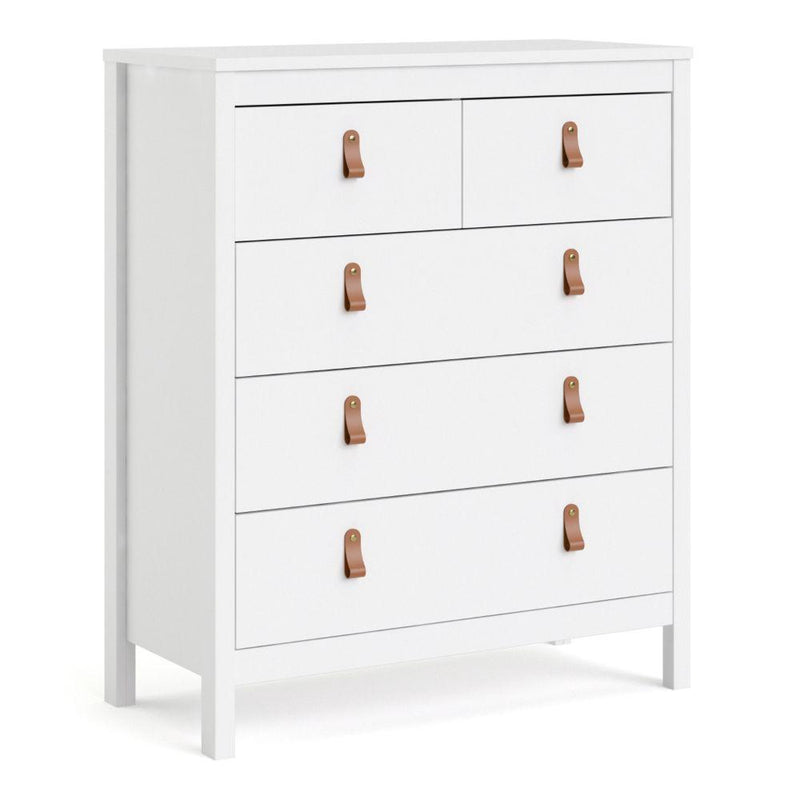 FTG Chest Of Drawers Barcelona Chest 3+2 Drawers In White Bed Kings