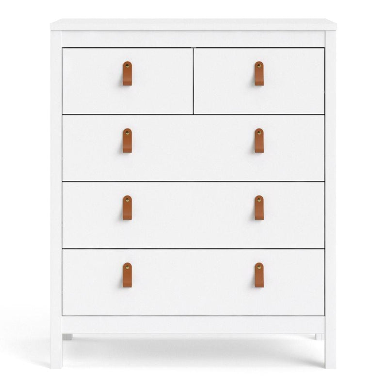 FTG Chest Of Drawers Barcelona Chest 3+2 Drawers In White Bed Kings