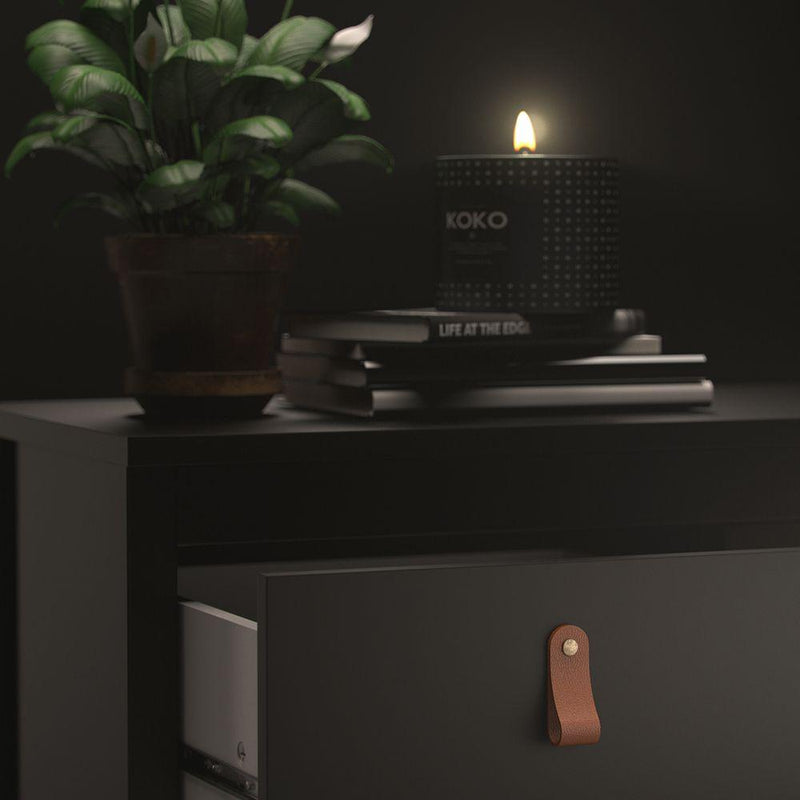 FTG Chest Of Drawers Barcelona Chest 3 Drawers In Matt Black Bed Kings
