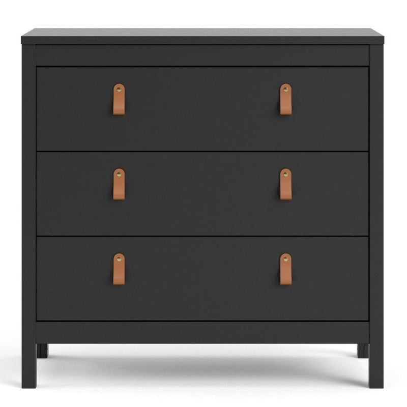 FTG Chest Of Drawers Barcelona Chest 3 Drawers In Matt Black Bed Kings
