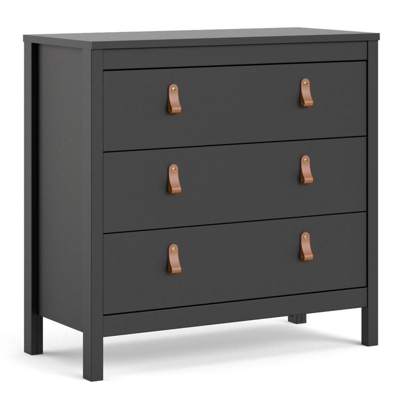 FTG Chest Of Drawers Barcelona Chest 3 Drawers In Matt Black Bed Kings