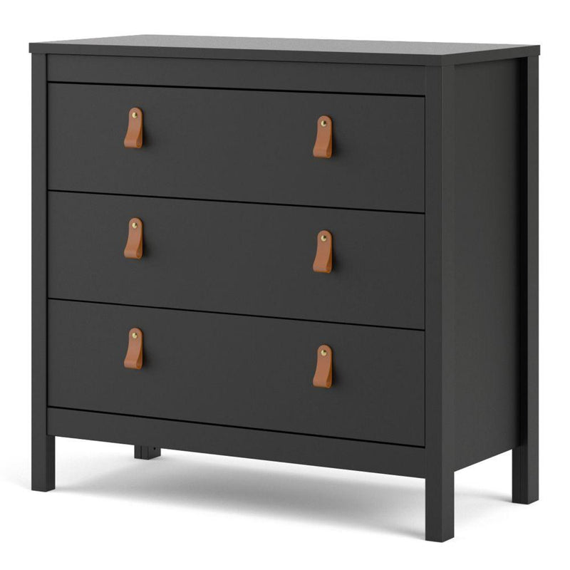 FTG Chest Of Drawers Barcelona Chest 3 Drawers In Matt Black Bed Kings