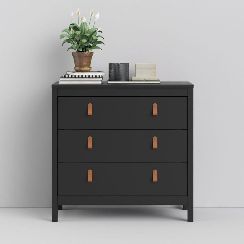 FTG Chest Of Drawers Barcelona Chest 3 Drawers In Matt Black Bed Kings