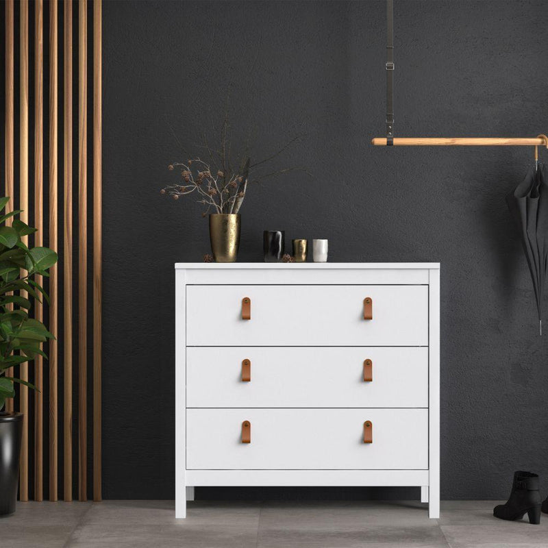 FTG Chest Of Drawers Barcelona Chest 3 Drawers In White Bed Kings