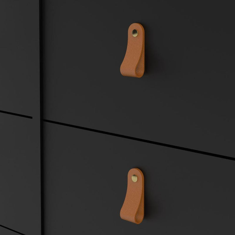 FTG Chest Of Drawers Barcelona Double Dresser 4+4 Drawers In Matt Black Bed Kings