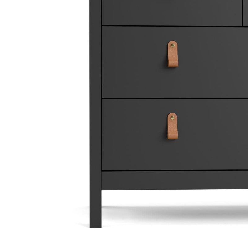 FTG Chest Of Drawers Barcelona Double Dresser 4+4 Drawers In Matt Black Bed Kings
